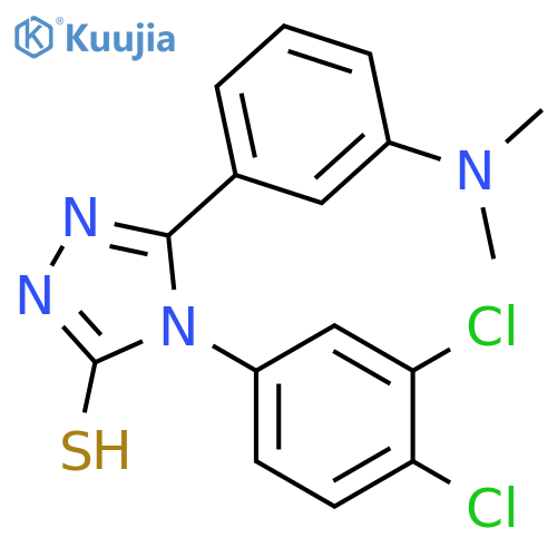 <br>4-(3,4-dichlorophenyl)-5-[3-(dimethylamino)phenyl]-4H-1,2,4-triazole-3-thio l structure