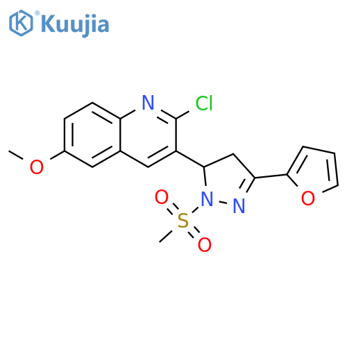 2-chloro-3-3-(furan-2-yl)-1-methanesulfonyl-4,5-dihydro-1H-pyrazol-5-yl-6-methoxyquinoline structure