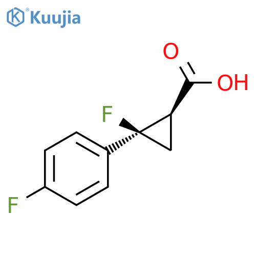 Cyclopropanecarboxylic acid, 2-fluoro-2-(4-fluorophenyl)-, (1R,2R)-rel- structure