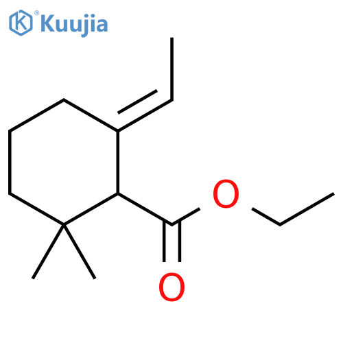 Cyclohexanecarboxylic acid, 6-ethylidene-2,2-dimethyl-, ethyl ester, (E)- structure