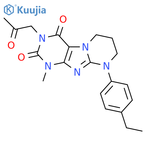 9-(4-ethylphenyl)-1-methyl-3-(2-oxopropyl)-1H,2H,3H,4H,6H,7H,8H,9H-pyrimido1,2-gpurine-2,4-dione structure