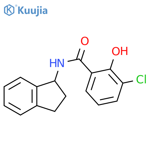 Benzamide, 3-chloro-N-(2,3-dihydro-1H-inden-1-yl)-2-hydroxy- structure