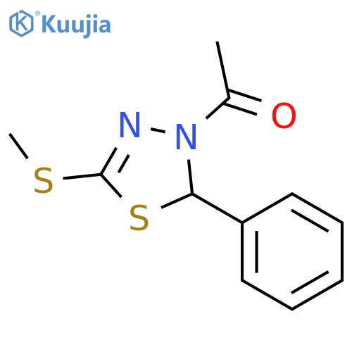 1,3,4-Thiadiazole, 3-acetyl-2,3-dihydro-5-(methylthio)-2-phenyl- structure