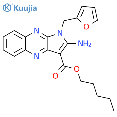 pentyl 2-amino-1-(furan-2-yl)methyl-1H-pyrrolo2,3-bquinoxaline-3-carboxylate structure