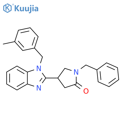 1-benzyl-4-{1-(3-methylphenyl)methyl-1H-1,3-benzodiazol-2-yl}pyrrolidin-2-one structure