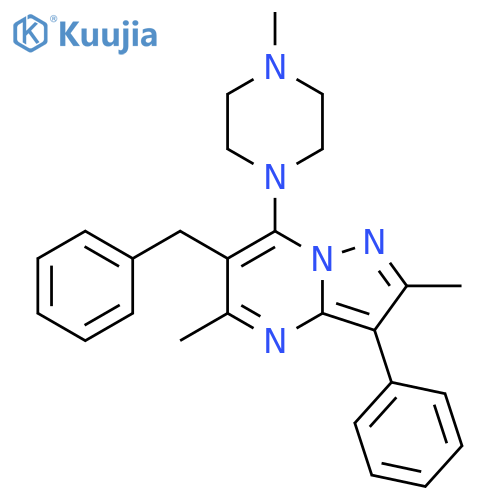 1-{6-benzyl-2,5-dimethyl-3-phenylpyrazolo1,5-apyrimidin-7-yl}-4-methylpiperazine structure