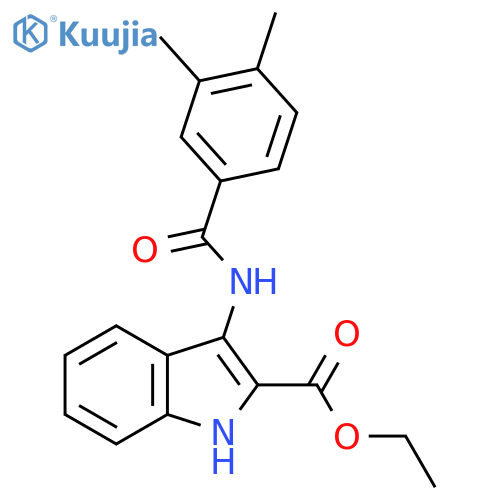 ethyl 3-(3,4-dimethylbenzamido)-1H-indole-2-carboxylate structure