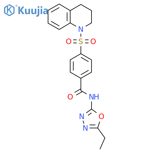 N-(5-ethyl-1,3,4-oxadiazol-2-yl)-4-(1,2,3,4-tetrahydroquinoline-1-sulfonyl)benzamide structure