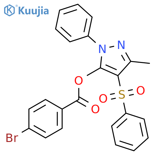 4-(benzenesulfonyl)-3-methyl-1-phenyl-1H-pyrazol-5-yl 4-bromobenzoate structure