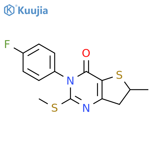 3-(4-fluorophenyl)-6-methyl-2-(methylsulfanyl)-3H,4H,6H,7H-thieno3,2-dpyrimidin-4-one structure