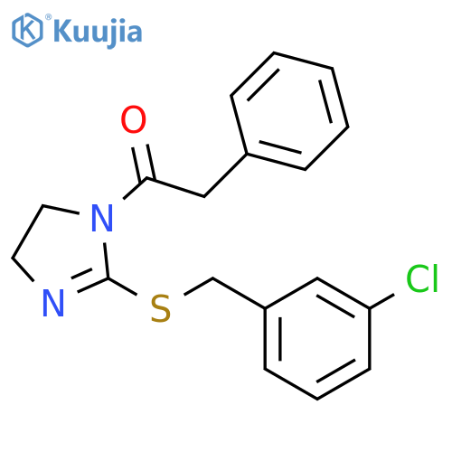 1-(2-{(3-chlorophenyl)methylsulfanyl}-4,5-dihydro-1H-imidazol-1-yl)-2-phenylethan-1-one structure