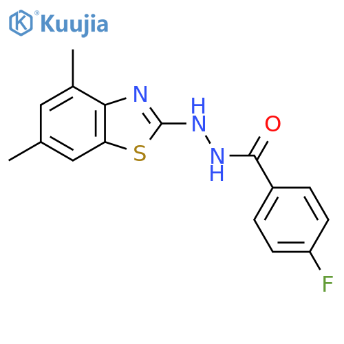 N'-(4,6-dimethyl-1,3-benzothiazol-2-yl)-4-fluorobenzohydrazide structure