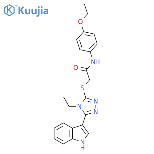 N-(4-ethoxyphenyl)-2-{4-ethyl-5-(1H-indol-3-yl)-4H-1,2,4-triazol-3-ylsulfanyl}acetamide structure