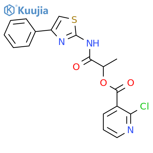 1-[(4-Phenyl-1,3-thiazol-2-yl)carbamoyl]ethyl 2-chloropyridine-3-carboxylate structure