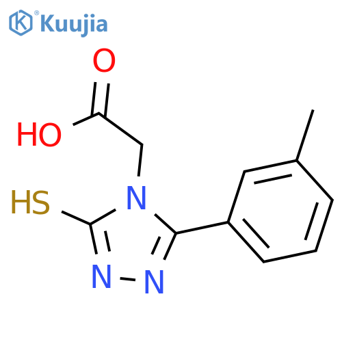 2-3-(3-Methylphenyl)-5-sulfanyl-4H-1,2,4-triazol-4-ylacetic Acid structure