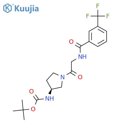 tert-Butyl [(3S)-1-({[3-(Trifluoromethyl)benzoyl]amino}acetyl)pyrrolidin-3-yl]carbamate structure