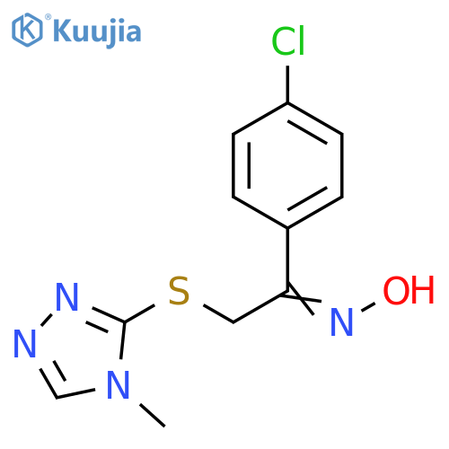 (Z)-N-[1-(4-chlorophenyl)-2-[(4-methyl-4H-1,2,4-triazol-3-yl)sulfanyl]ethylidene]hydroxylamine structure