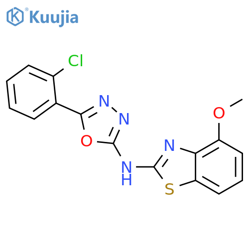 N-5-(2-chlorophenyl)-1,3,4-oxadiazol-2-yl-4-methoxy-1,3-benzothiazol-2-amine structure