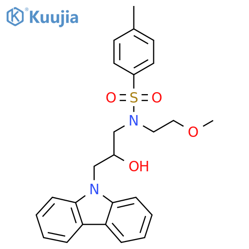 N-3-(9H-carbazol-9-yl)-2-hydroxypropyl-N-(2-methoxyethyl)-4-methylbenzene-1-sulfonamide structure