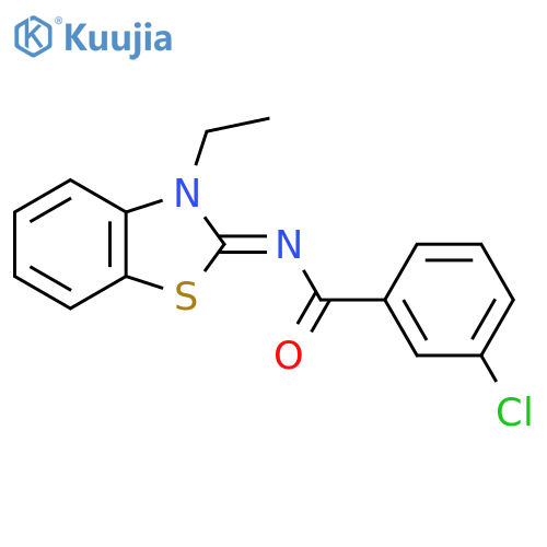 3-chloro-N-(2E)-3-ethyl-2,3-dihydro-1,3-benzothiazol-2-ylidenebenzamide structure