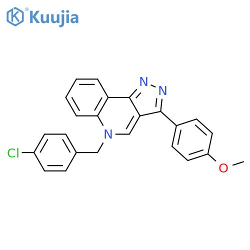 5-(4-chlorophenyl)methyl-3-(4-methoxyphenyl)-5H-pyrazolo4,3-cquinoline structure
