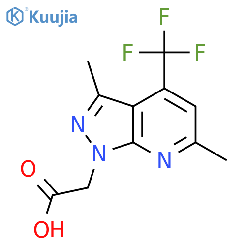 (3,6-Dimethyl-4-trifluoromethyl-pyrazolo[3,4-b]pyridin-1-yl)-acetic acid structure