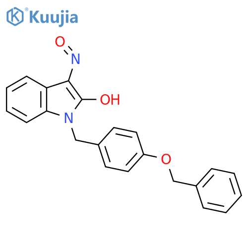 (3Z)-1-{4-(benzyloxy)phenylmethyl}-3-(hydroxyimino)-2,3-dihydro-1H-indol-2-one structure