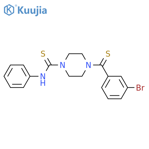 4-(3-bromobenzenecarbothioyl)-N-phenylpiperazine-1-carbothioamide structure