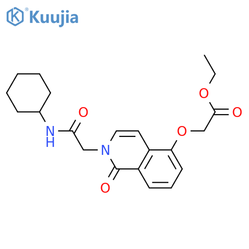 ethyl 2-({2-(cyclohexylcarbamoyl)methyl-1-oxo-1,2-dihydroisoquinolin-5-yl}oxy)acetate structure
