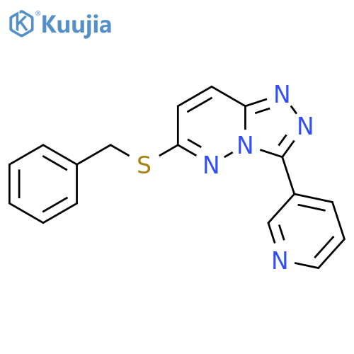 3-6-(benzylsulfanyl)-1,2,4triazolo4,3-bpyridazin-3-ylpyridine structure