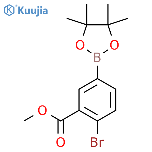 2-[3-(Methoxycarbonyl)-4-bromophenyl]-4,4,5,5-tetramethyl-1,3,2-dioxaborolane structure