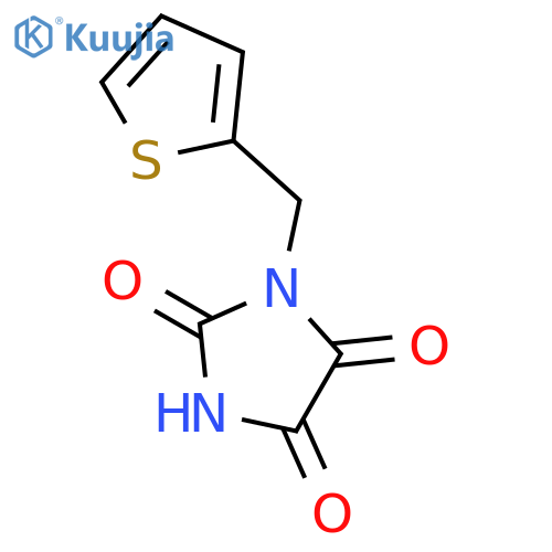 1-(thiophen-2-ylmethyl)imidazolidine-2,4,5-trione structure