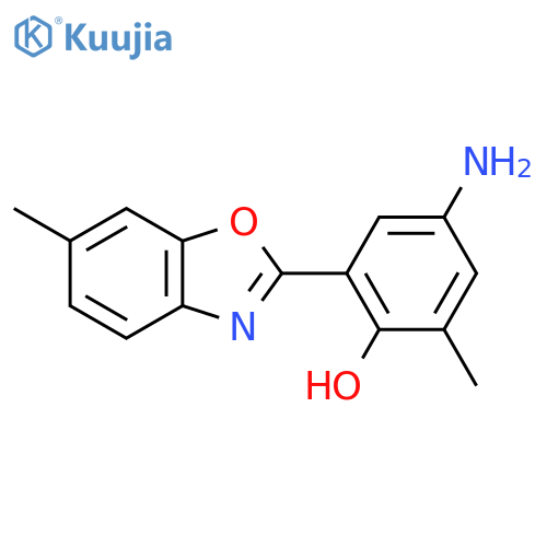 4-Amino-2-methyl-6-(6-methyl-1,3-benzoxazol-2-yl)phenol structure