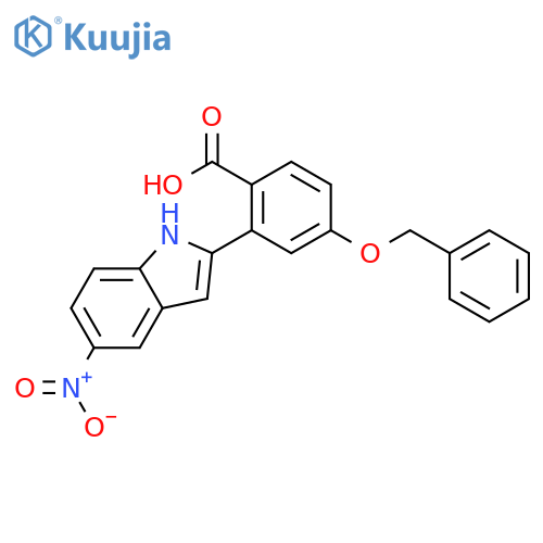 Benzoic acid, 2-(5-nitro-1H-indol-2-yl)-4-(phenylmethoxy)- structure