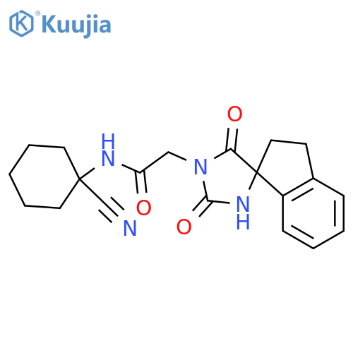 N-(1-Cyanocyclohexyl)-2′,3′-dihydro-2,5-dioxospiro[imidazolidine-4,1′-[1H]indene]-1-acetamide structure