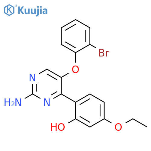 2-2-amino-5-(2-bromophenoxy)pyrimidin-4-yl-5-ethoxyphenol structure
