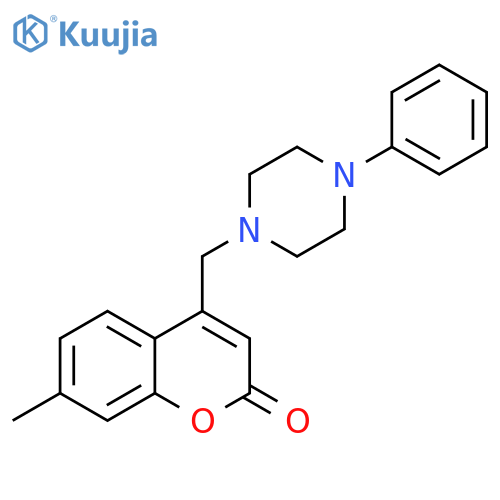 7-methyl-4-(4-phenylpiperazin-1-yl)methyl-2H-chromen-2-one structure