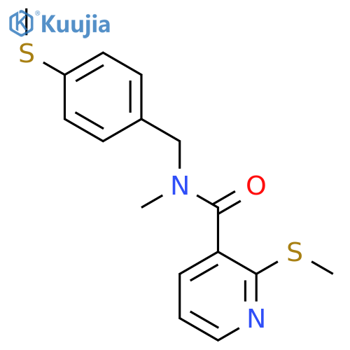 N-methyl-2-(methylsulfanyl)-N-{[4-(methylsulfanyl)phenyl]methyl}pyridine-3-carboxamide structure