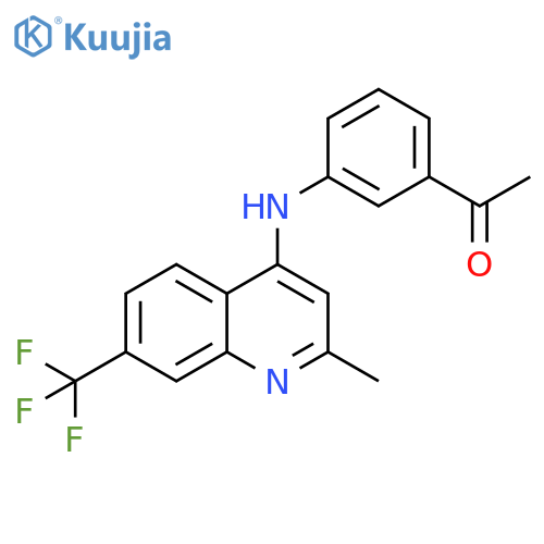 1-(3-{2-methyl-7-(trifluoromethyl)quinolin-4-ylamino}phenyl)ethan-1-one structure