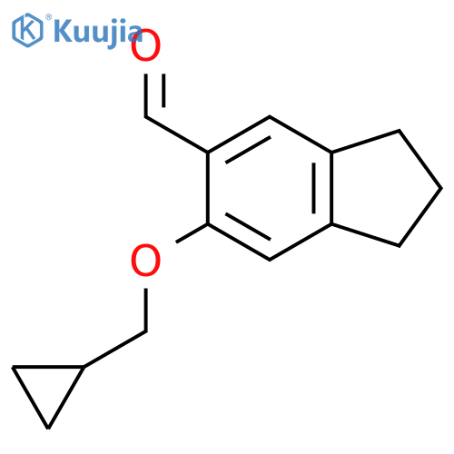 6-(cyclopropylmethoxy)-2,3-dihydro-1H-indene-5-carbaldehyde structure