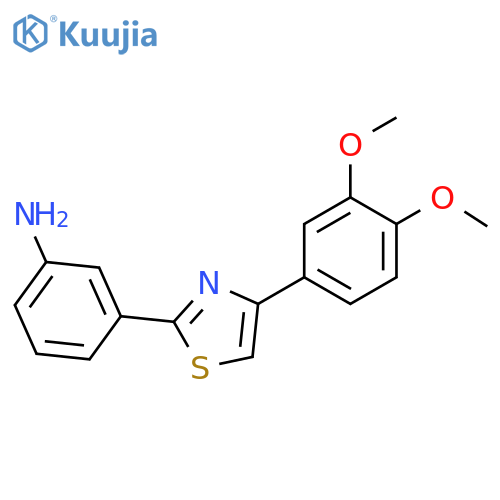 3-[4-(3,4-dimethoxyphenyl)-1,3-thiazol-2-yl]aniline structure