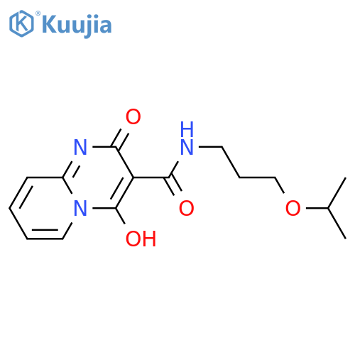 2-hydroxy-4-oxo-N-3-(propan-2-yloxy)propyl-4H-pyrido1,2-apyrimidine-3-carboxamide structure