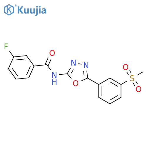 3-fluoro-N-5-(3-methanesulfonylphenyl)-1,3,4-oxadiazol-2-ylbenzamide structure