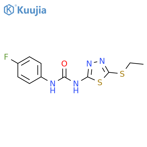 3-5-(ethylsulfanyl)-1,3,4-thiadiazol-2-yl-1-(4-fluorophenyl)urea structure