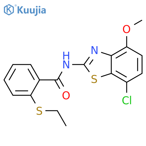 N-(7-chloro-4-methoxy-1,3-benzothiazol-2-yl)-2-(ethylsulfanyl)benzamide structure