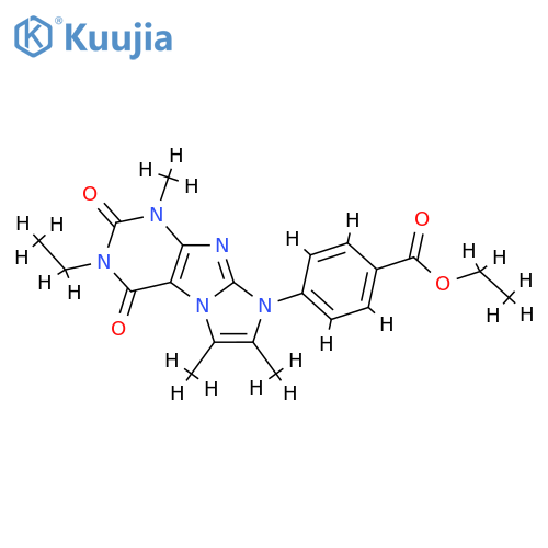 ethyl 4-{3-ethyl-1,6,7-trimethyl-2,4-dioxo-1H,2H,3H,4H,8H-imidazo1,2-gpurin-8-yl}benzoate structure