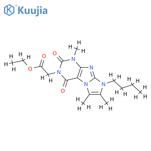 ethyl 2-{8-butyl-1,6,7-trimethyl-2,4-dioxo-1H,2H,3H,4H,8H-imidazo1,2-gpurin-3-yl}acetate structure