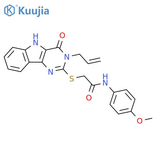 N-(4-methoxyphenyl)-2-{4-oxo-3-(prop-2-en-1-yl)-3H,4H,5H-pyrimido5,4-bindol-2-ylsulfanyl}acetamide structure