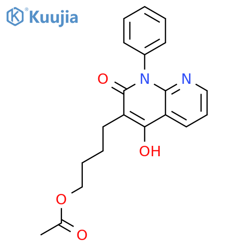1,8-Naphthyridin-2(1H)-one, 3-[4-(acetyloxy)butyl]-4-hydroxy-1-phenyl- structure
