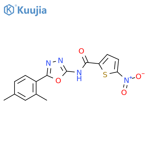 N-5-(2,4-dimethylphenyl)-1,3,4-oxadiazol-2-yl-5-nitrothiophene-2-carboxamide structure